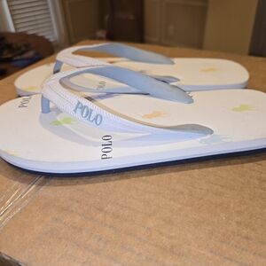 Polo by Ralph Lauren White and Blue Sandals